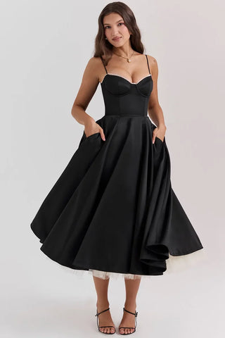 Sculpted Bodice Midi Dress
