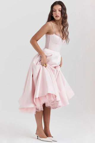 Sculpted Bodice Midi Dress