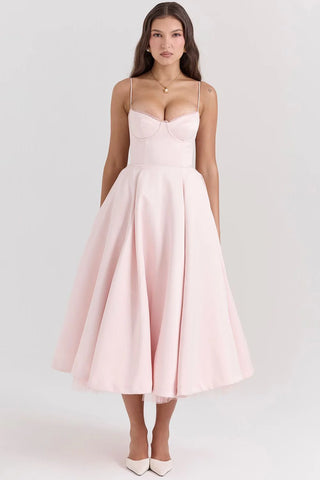 Sculpted Bodice Midi Dress