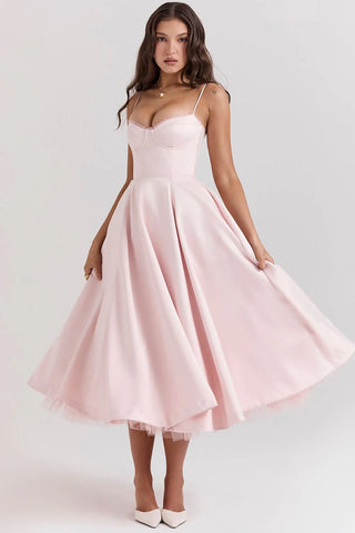 Sculpted Bodice Midi Dress