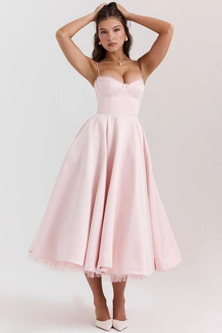 Sculpted Bodice Midi Dress