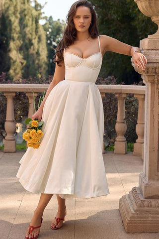 Sculpted Bodice Midi Dress