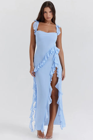 Flouncy Ruffled Midi Dress