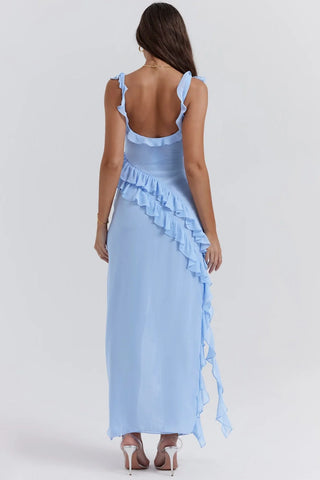 Flouncy Ruffled Midi Dress