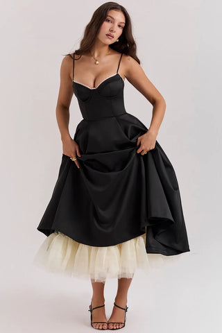 Sculpted Bodice Midi Dress
