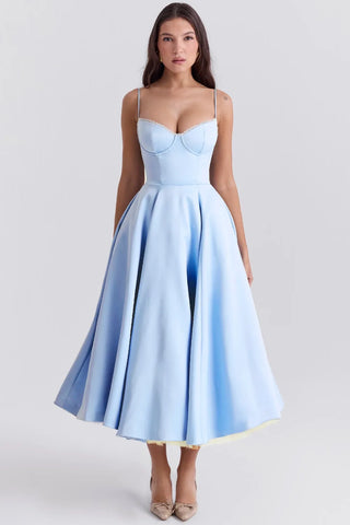 Sculpted Bodice Midi Dress