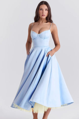 Sculpted Bodice Midi Dress