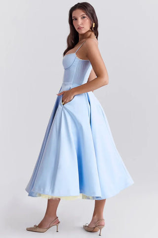 Sculpted Bodice Midi Dress